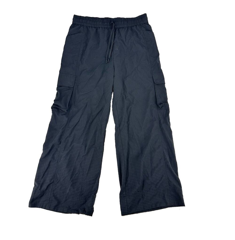Fabletics Large Women Ripstop Cargo Wide Leg Pants Black Quick Dry 28” In AC17